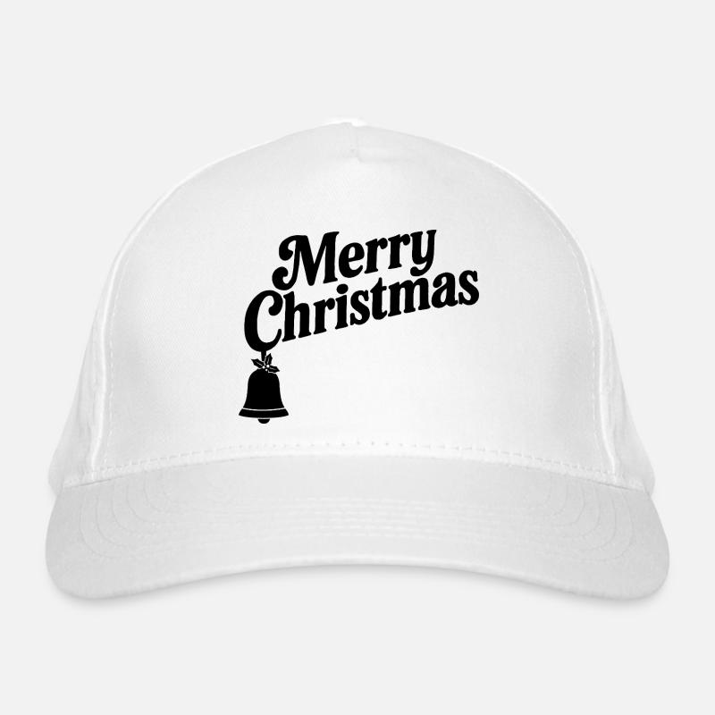 Merry Christmas mit einzelner Weihnachtsglocke Bio-Baseballkappe