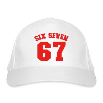 Six Seven Jersey Fun 67 Nummer 6-7 6 7 Six Seven - Bio-Baseballkappe - Weiß - Vorne