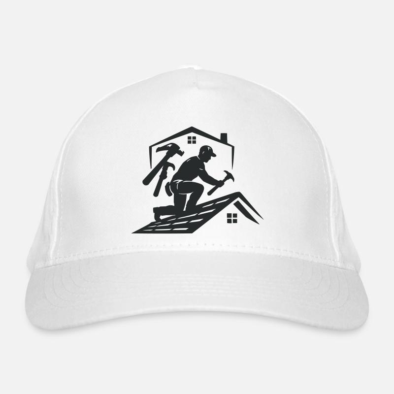 Dachhandwerker Silhouette Dachdecker Bio-Baseballkappe