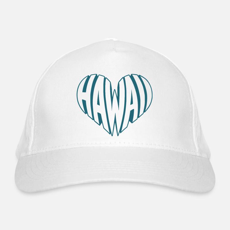 Hawaii, Hawaii Angular HeartTypo Design Organic Baseball Cap