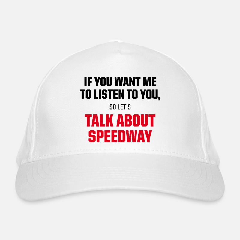 Parlez du graphique drôle de citation de fan de courses de speedway Casquette classique bio