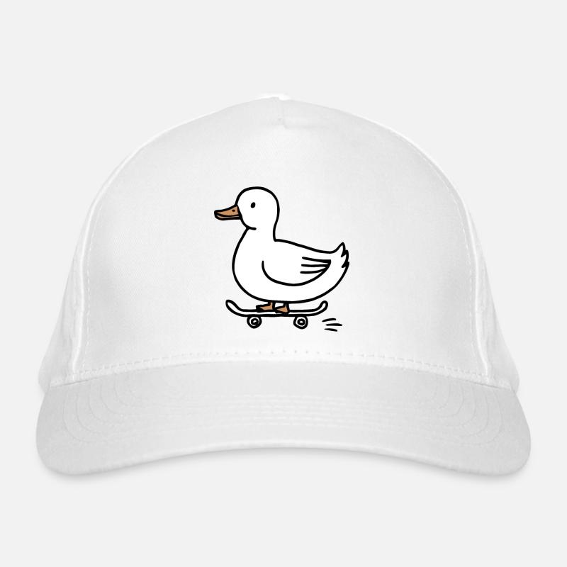Funny duck on a skateboard for skaters Organic Baseball Cap