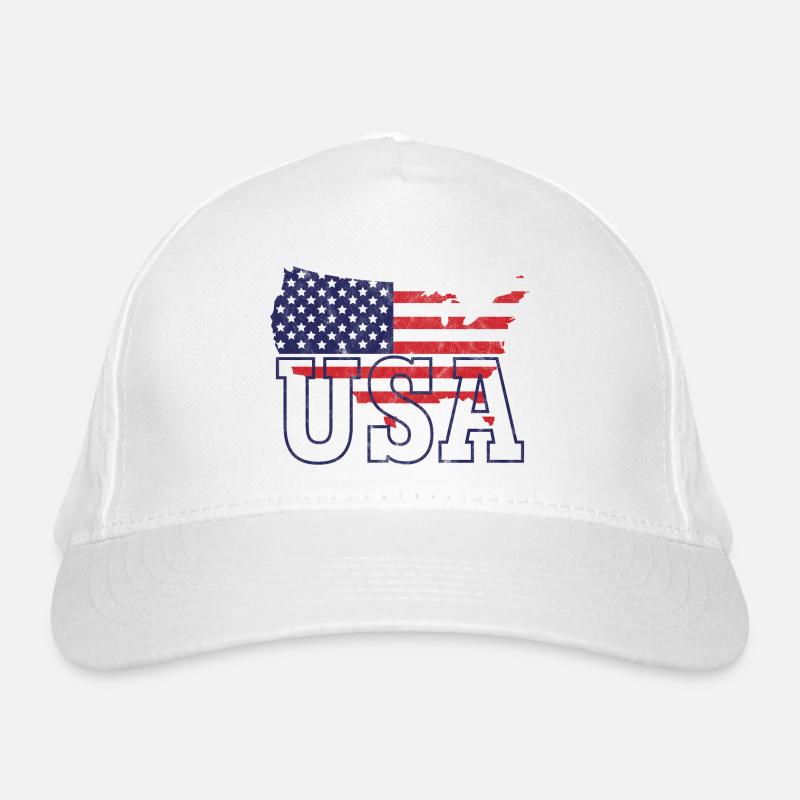 USA map Organic Baseball Cap