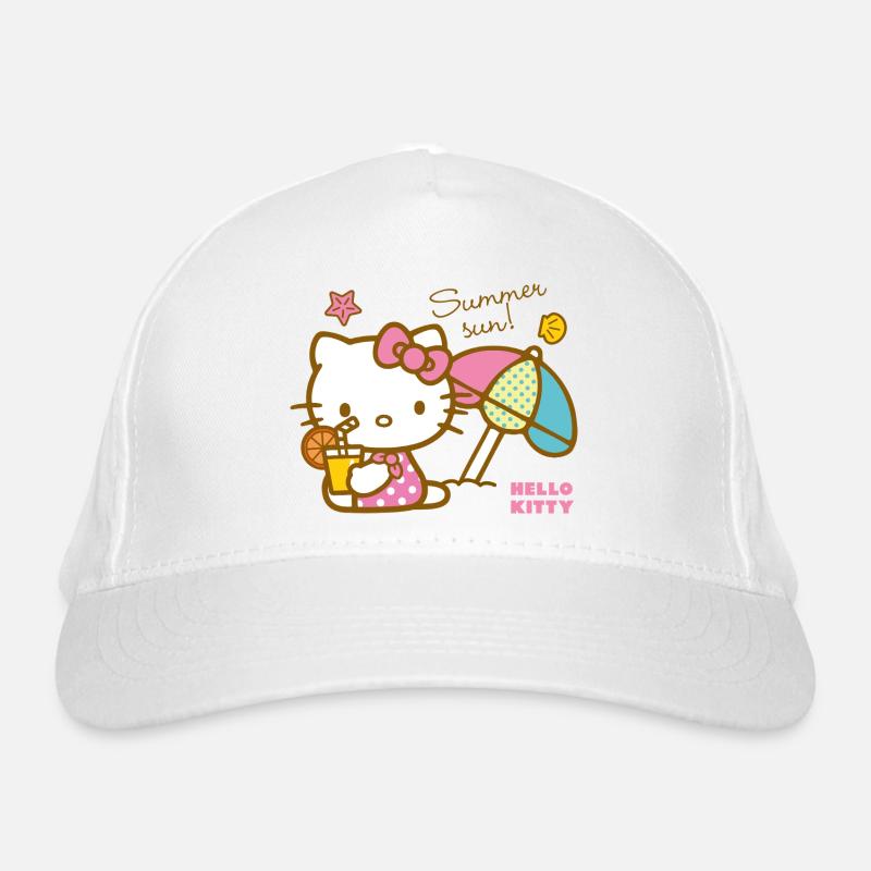 Hello Kitty Am Strand Unter Einem Sonnenschirm Bio-Baseballkappe