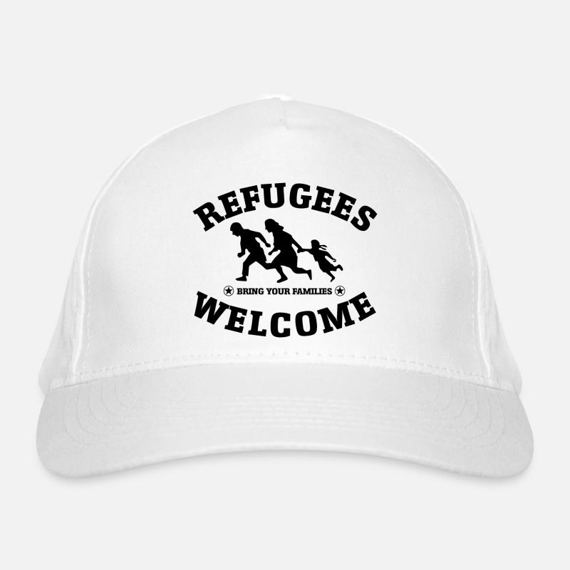 Refugees Welcome (versch. Farben) Bio-Baseballkappe