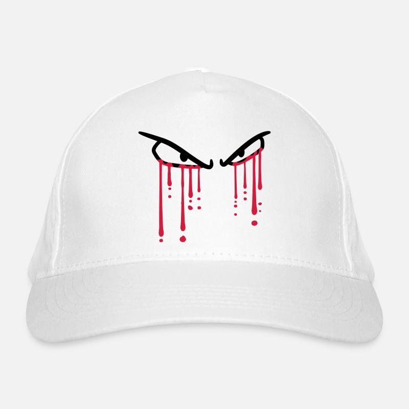 blood drops 2 eyes graffiti cry howling tears Organic Baseball Cap