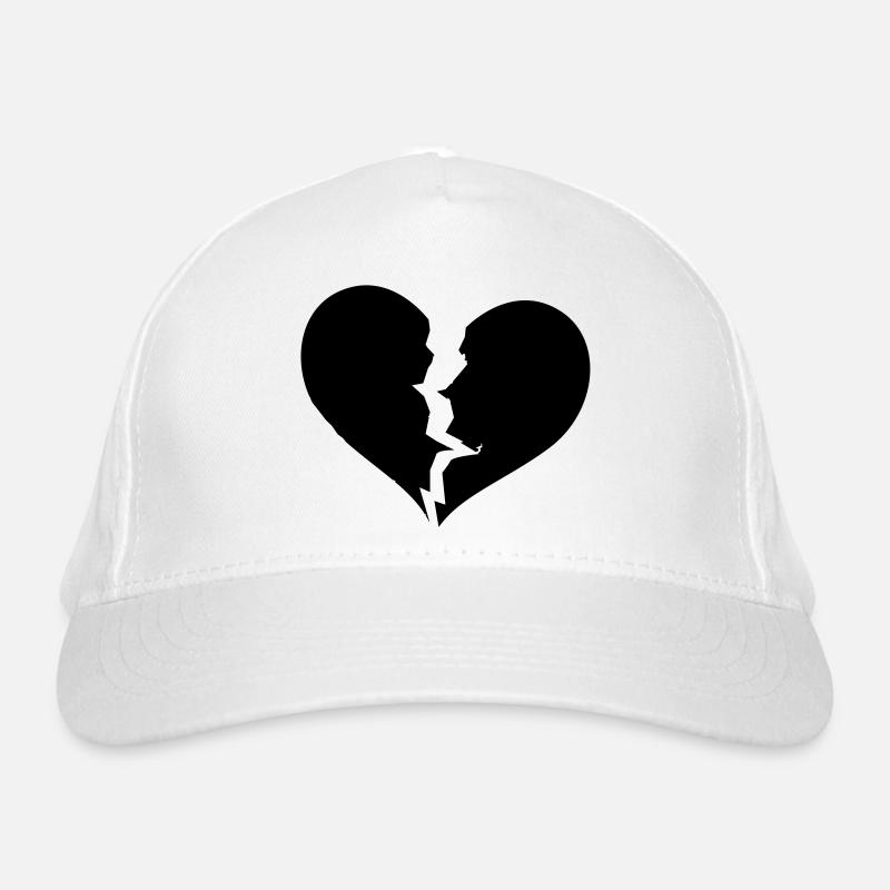 Gebrochenes Herz, broken heart Bio-Baseballkappe