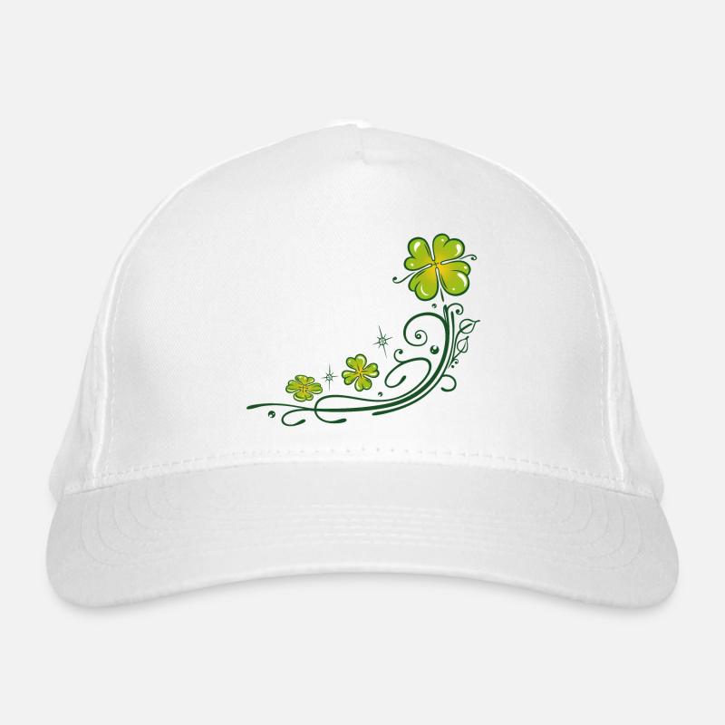 St. Patricks Day. Trèfle à quatre feuilles. Casquette classique bio