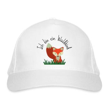 Ich bin ein Waldkind Fuchs - Bio-Baseballkappe - Weiß - Vorne