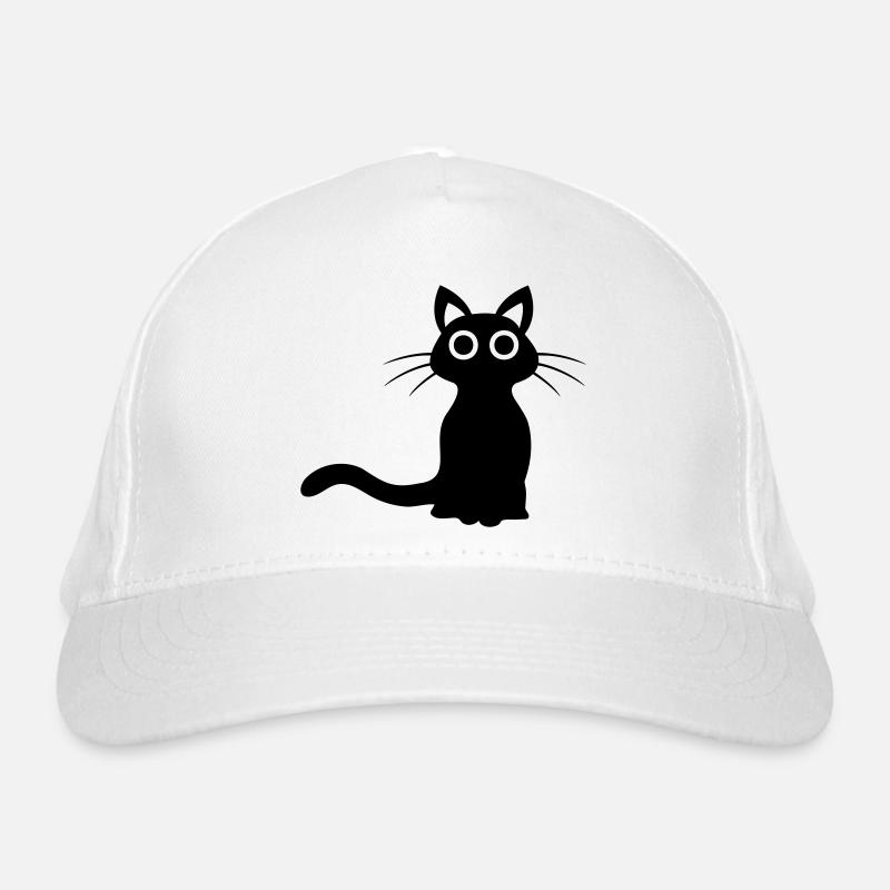 Niedliche schwarze Katze Bio-Baseballkappe
