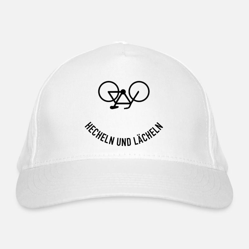 Hecheln und Lächeln Fahrradfahrer Geschenkidee Bio-Baseballkappe