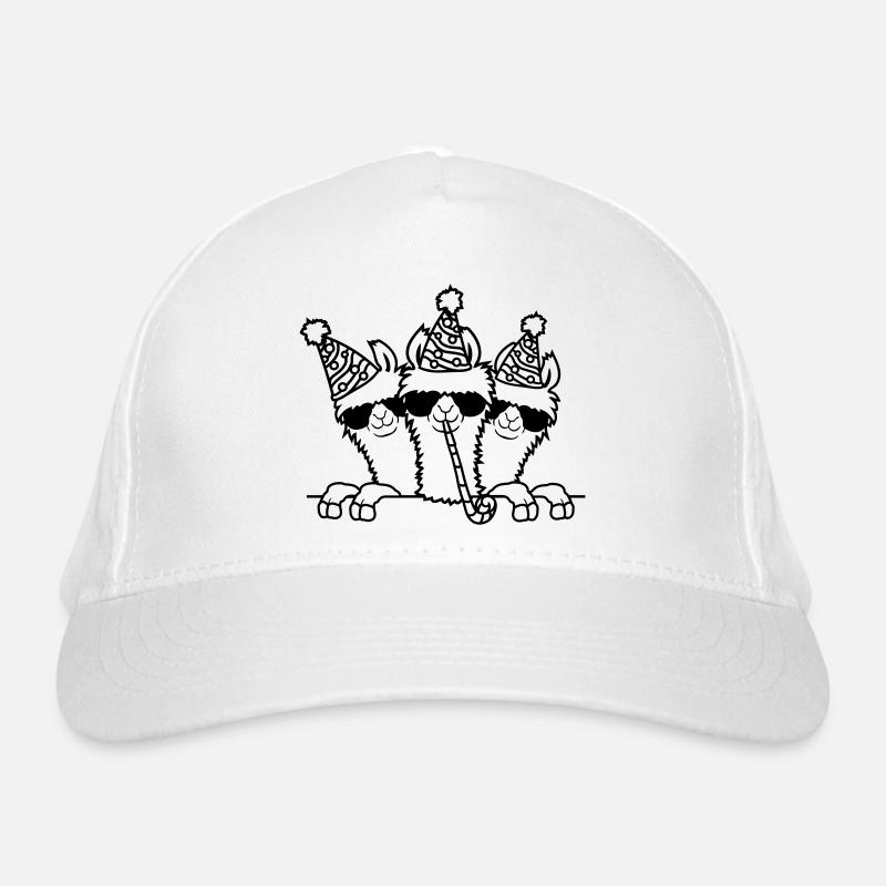 Celebrate Birthday Party Lamas Organic Baseball Cap