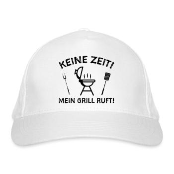 Grillen Grillsaison Humor Sprüche - Bio-Baseballkappe - Weiß - Vorne