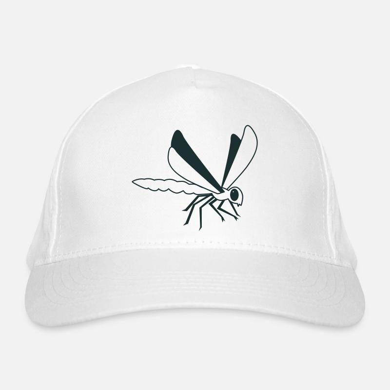 Libellule sur l’aile en noir et blanc Casquette classique bio