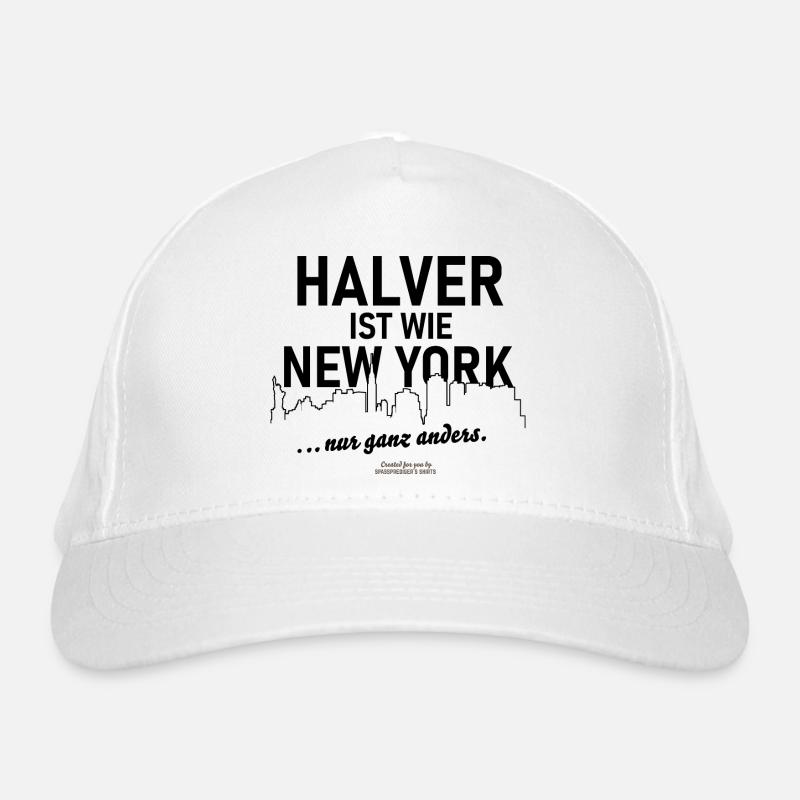 Halver est comme New York - Casquette classique bio - blanc