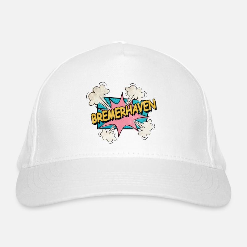 Bremerhaven Germany Font Pop Art Comic Organic Baseball Cap
