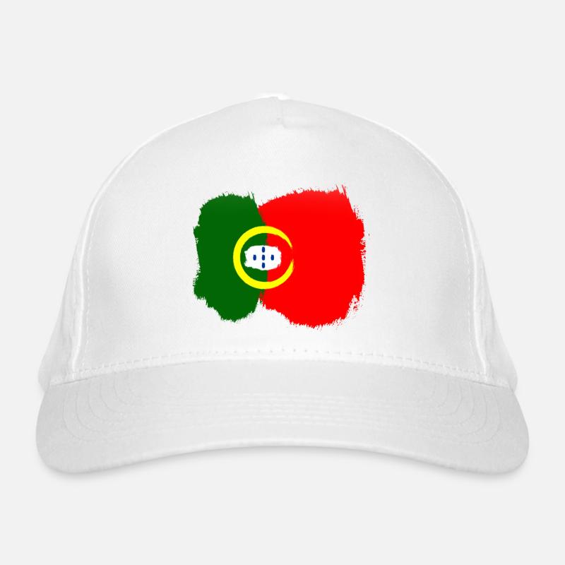 Portugal - Bio-Baseballkappe - Weiß