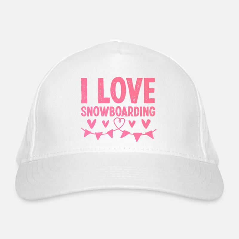 Ich liebe Snowboarding Bio-Baseballkappe