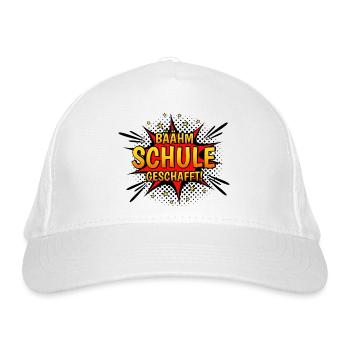 Schule Geschafft Schulabsolvent Schulabgänger - Bio-Baseballkappe - Weiß - Vorne