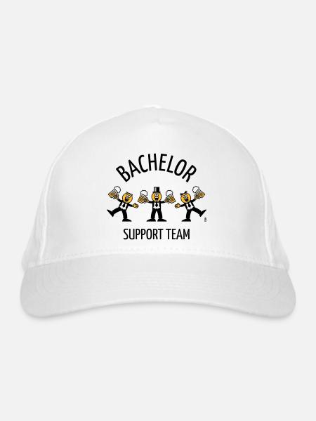 Bachelor Support Team (Karikatur / Tanz / B) - Bio-Baseballkappe - Weiß - Vorne