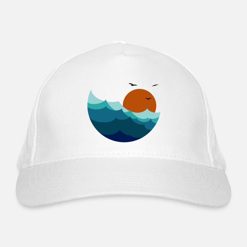 Waves Sunset Organic Baseball Cap
