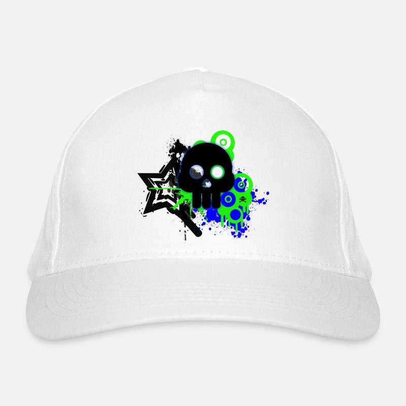 Neon Schädel Spritzer Bio-Baseballkappe