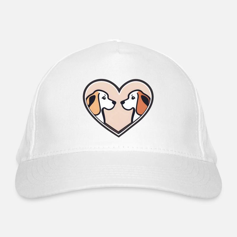 Cœurs de chien aimants - Casquette classique bio - blanc