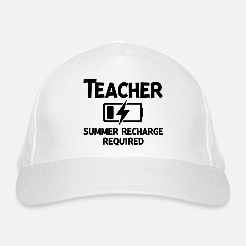 Teacher Summer Recharge Required Organic Baseball Cap
