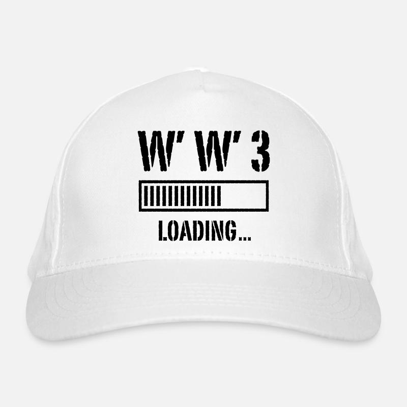 World War 3 Loading... (Peace / War / Black) Organic Baseball Cap