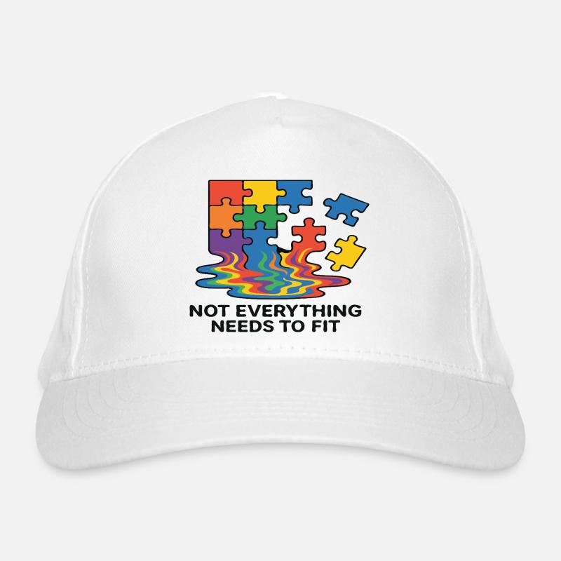 Not Everything Fits Rainbow Puzzle Organic Baseball Cap