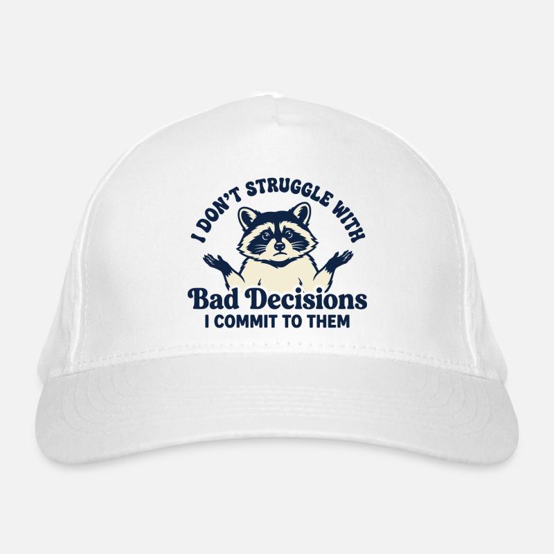 Raccoon Bad Decisions Organic Baseball Cap