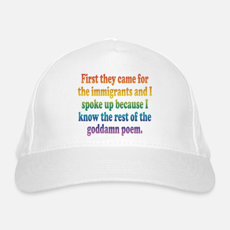 Rainbow Courage Zitat-Tee Bio-Baseballkappe