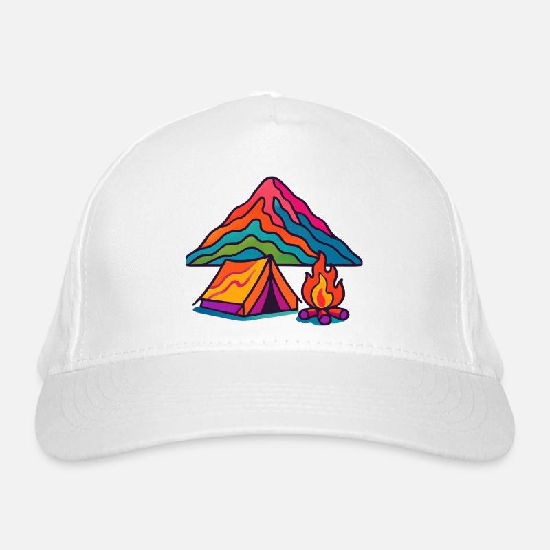 Buntes Bergcamping Bio-Baseballkappe