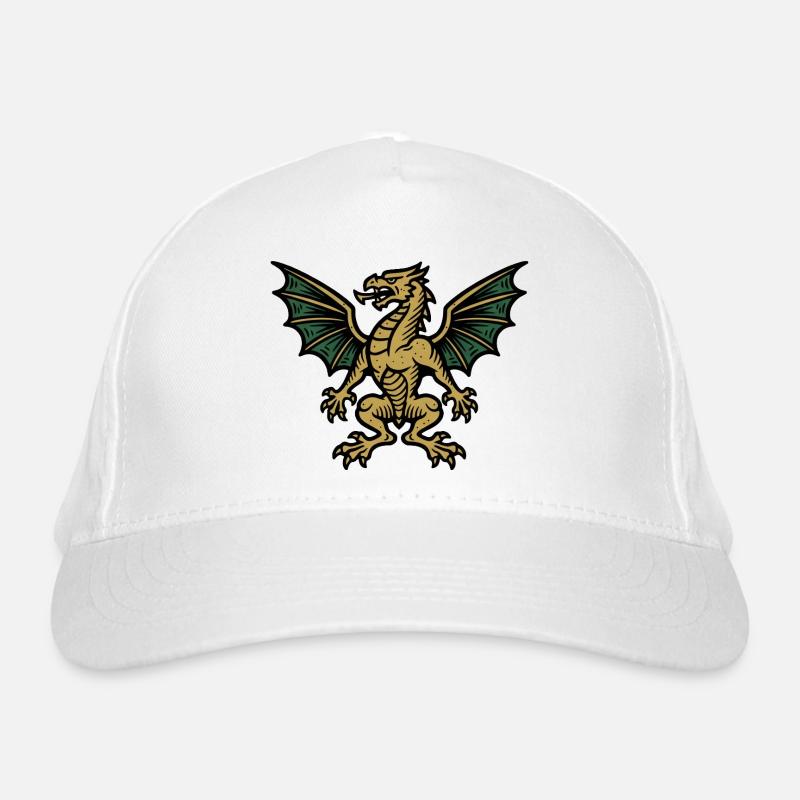 Goldener Feuerdrache Comic-Icon Bio-Baseballkappe