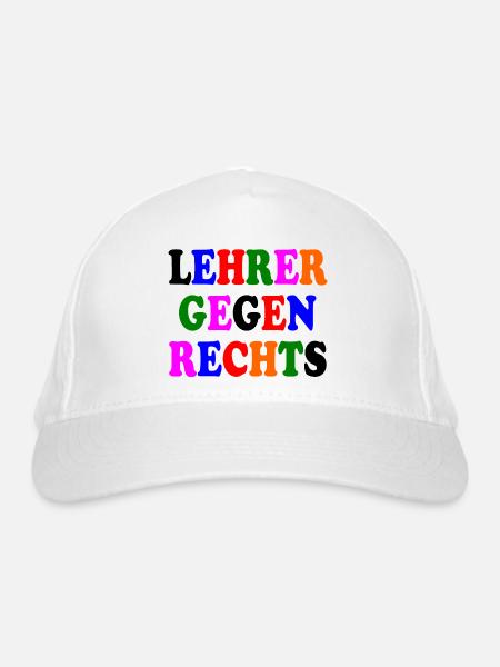 Lehrer gegen rechts - Bio-Baseballkappe - Weiß