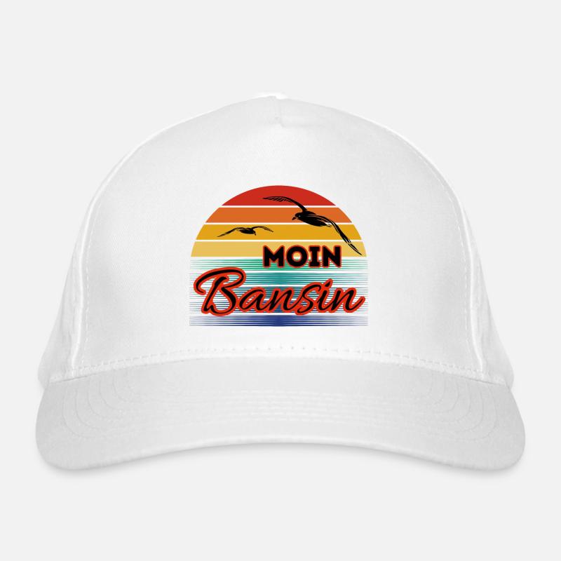Moin Basin with Seagull in Retro Style Bansin Organic Baseball Cap