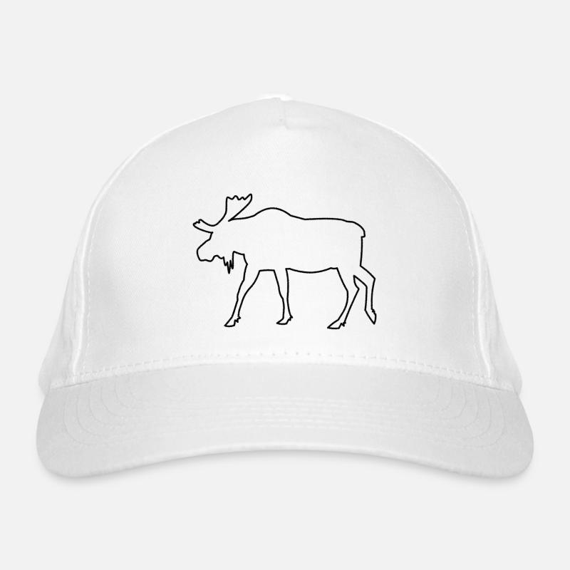 Moose Suède Voyage Vacances Silhouette Camping Casquette classique bio