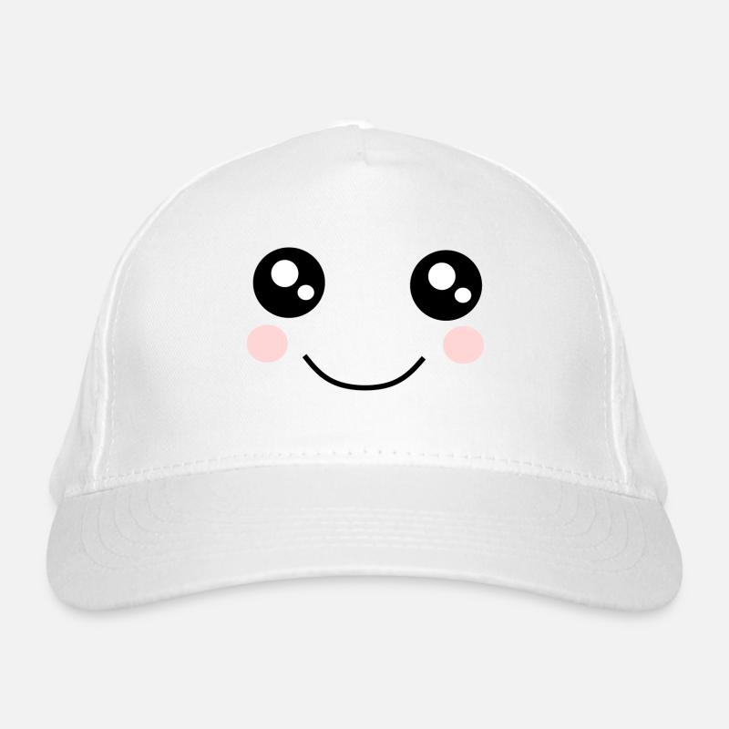 Kawaii, eyes, face Organic Baseball Cap