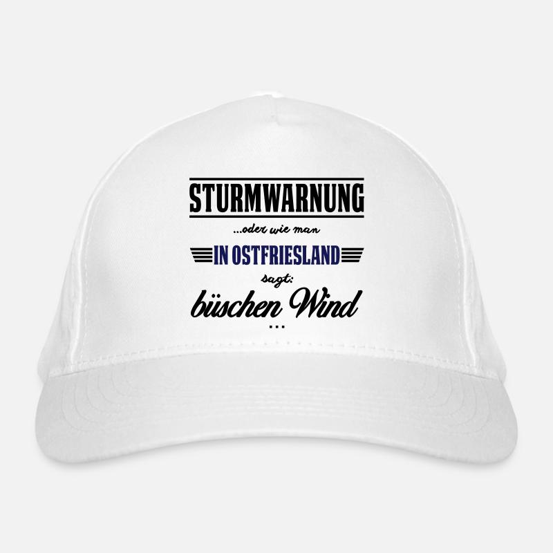 Sturmwarnung Ostfriesland - büschen Wind Bio-Baseballkappe