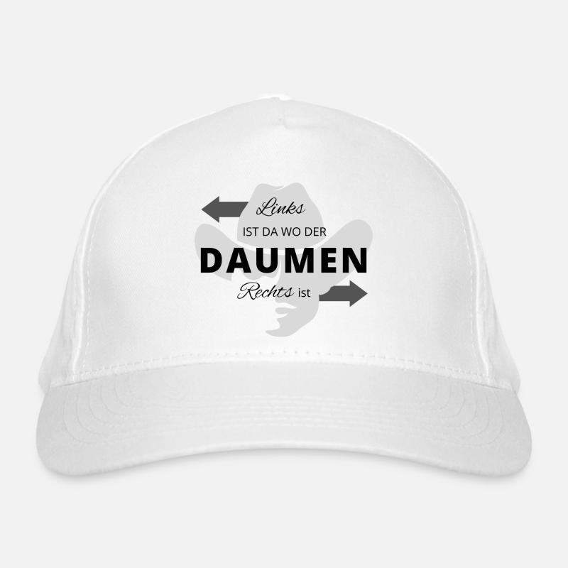 Links ist da wo der Daumen rechts ist dunkel Bio-Baseballkappe