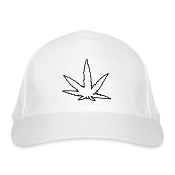 Cannabis Blatt - Bio-Baseballkappe - Weiß - Vorne