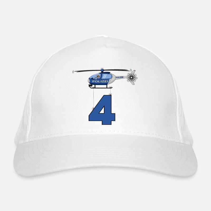 Polizei Hubschrauber 4. Geburtstag Bio-Baseballkappe