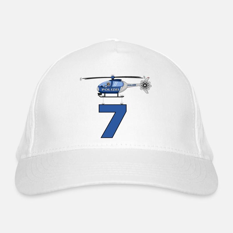Polizei Hubschrauber 7. Geburtstag Bio-Baseballkappe