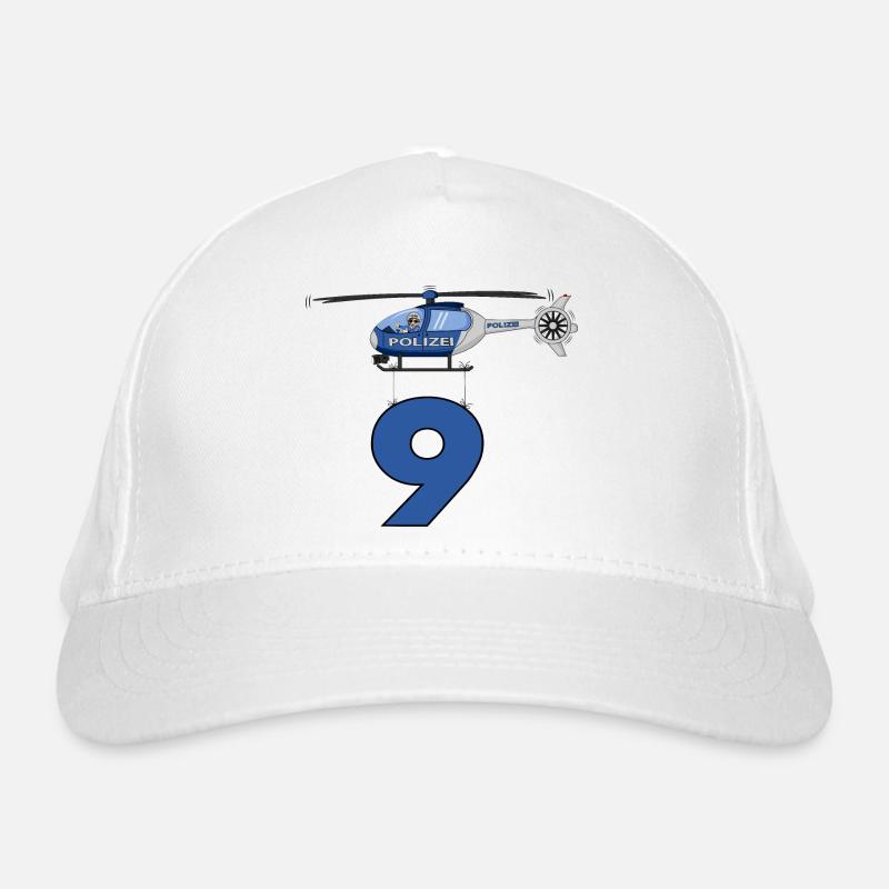 Polizei Hubschrauber 9. Geburtstag Bio-Baseballkappe
