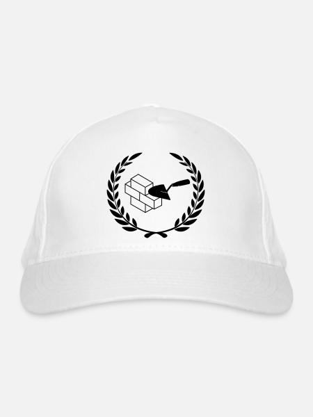 Mauerwerkswerkzeuge für Mauerwerk - Bio-Baseballkappe - Weiß - Vorne