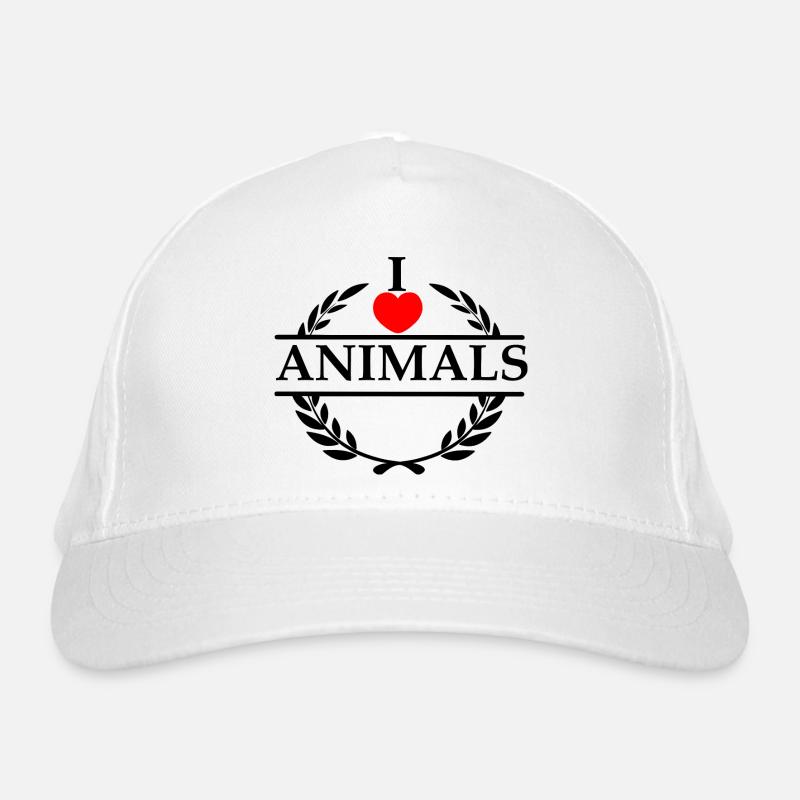Lorbeerkranz Ich liebe TIERE Bio-Baseballkappe
