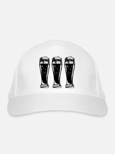 Bier - Bio-Baseballkappe - Weiß - Vorne