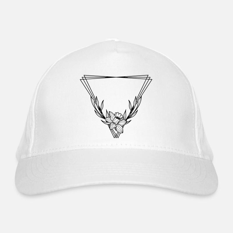 Willow leaf Boho Floral Wreath 3 - Bio-Baseballkappe - Weiß