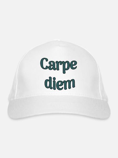 Carpe diem - Bio-Baseballkappe - Weiß