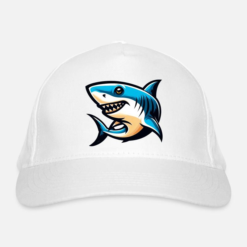 Weißer Hai Bio-Baseballkappe